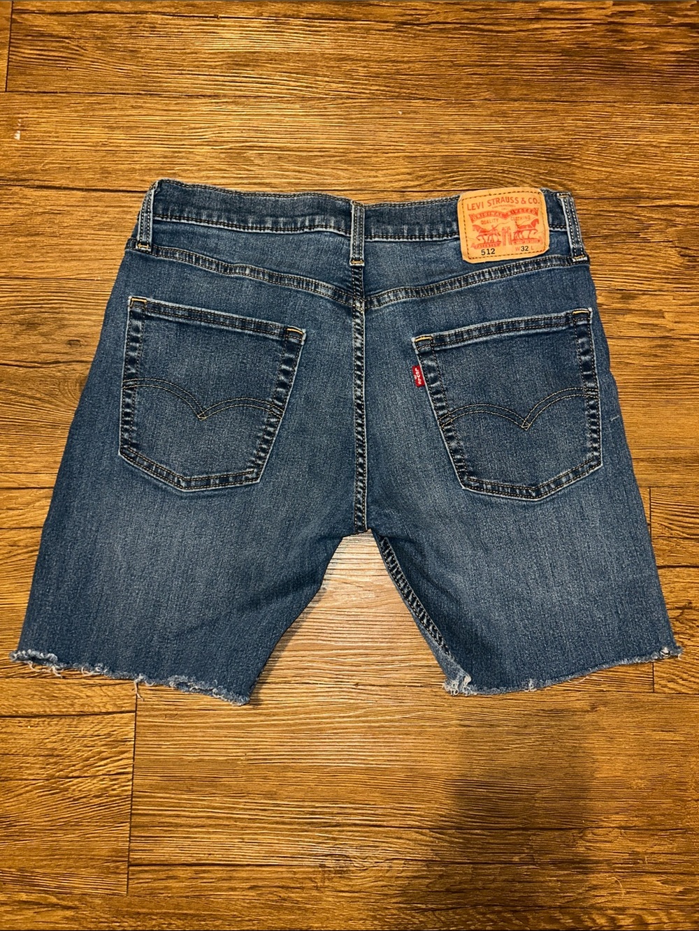 Levi's Medium Blue Denim Cutoff Shorts - Picture 2 of 3